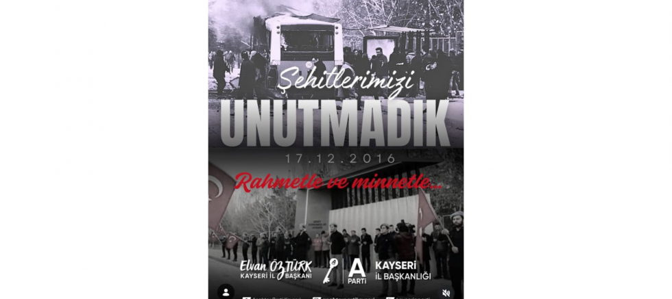 Elvan Öztürk: Kayseri’de Hain Saldırıda Şehit Olan Askerlerimizi Rahmetle Anıyoruz - GÜNDEM - İnternetin Ajansı