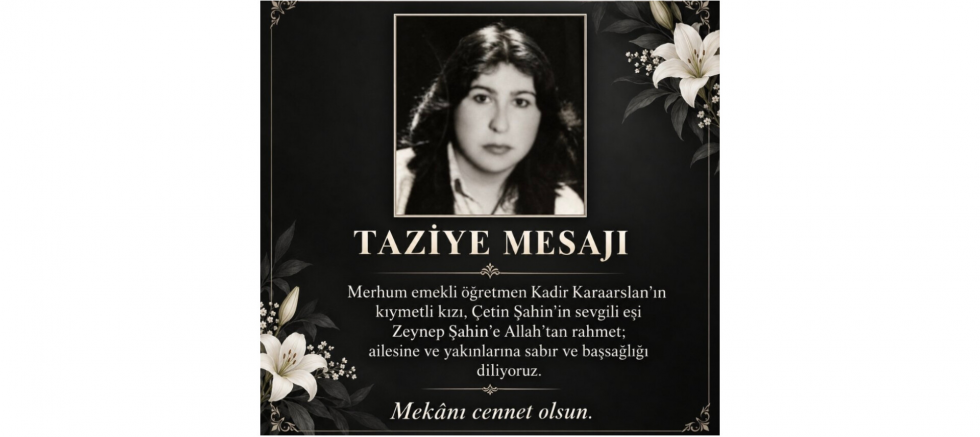 Ömer Aydoğmuş: Zeynep Şahin’e Allah’tan Rahmet Diliyorum - GÜNDEM - İnternetin Ajansı