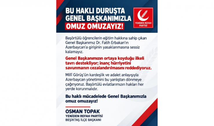 Osman Topak: İnanç Hürriyetini Savunan Bu Haklı Duruşta Genel Başkanımızın Yanındayız - GÜNDEM - İnternetin Ajansı
